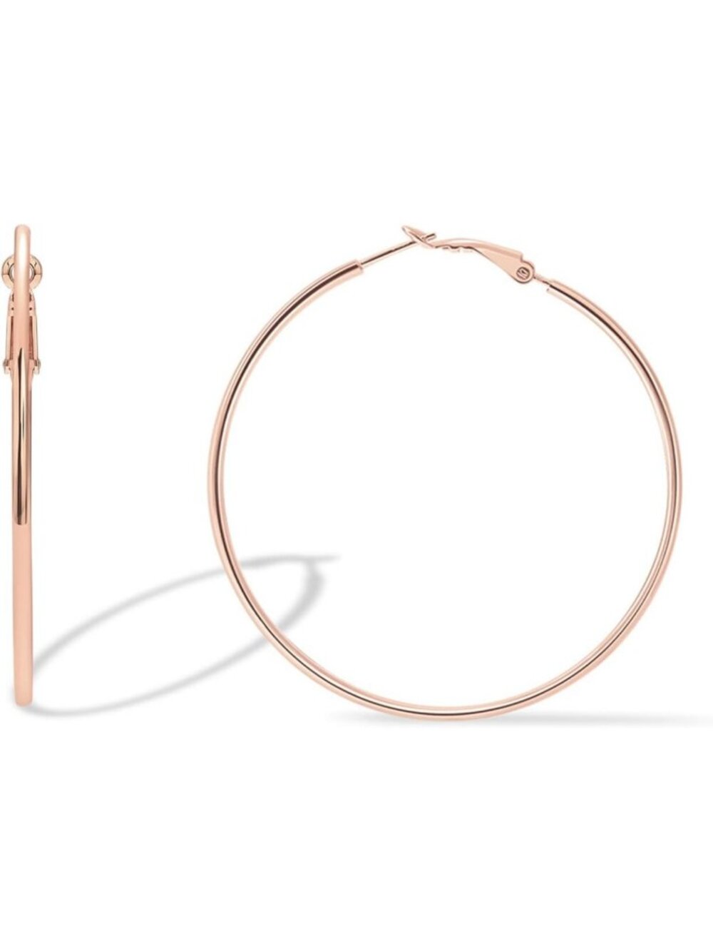 Chic Gold Hoop Earrings for Women, 14K Gold Plated, Stylish Paddle-Back Design